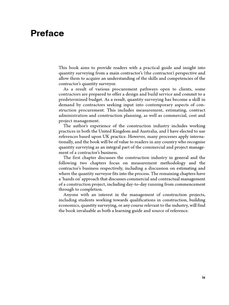 Construction Quantity Surveying - A Practical Guide For The Contractor ...