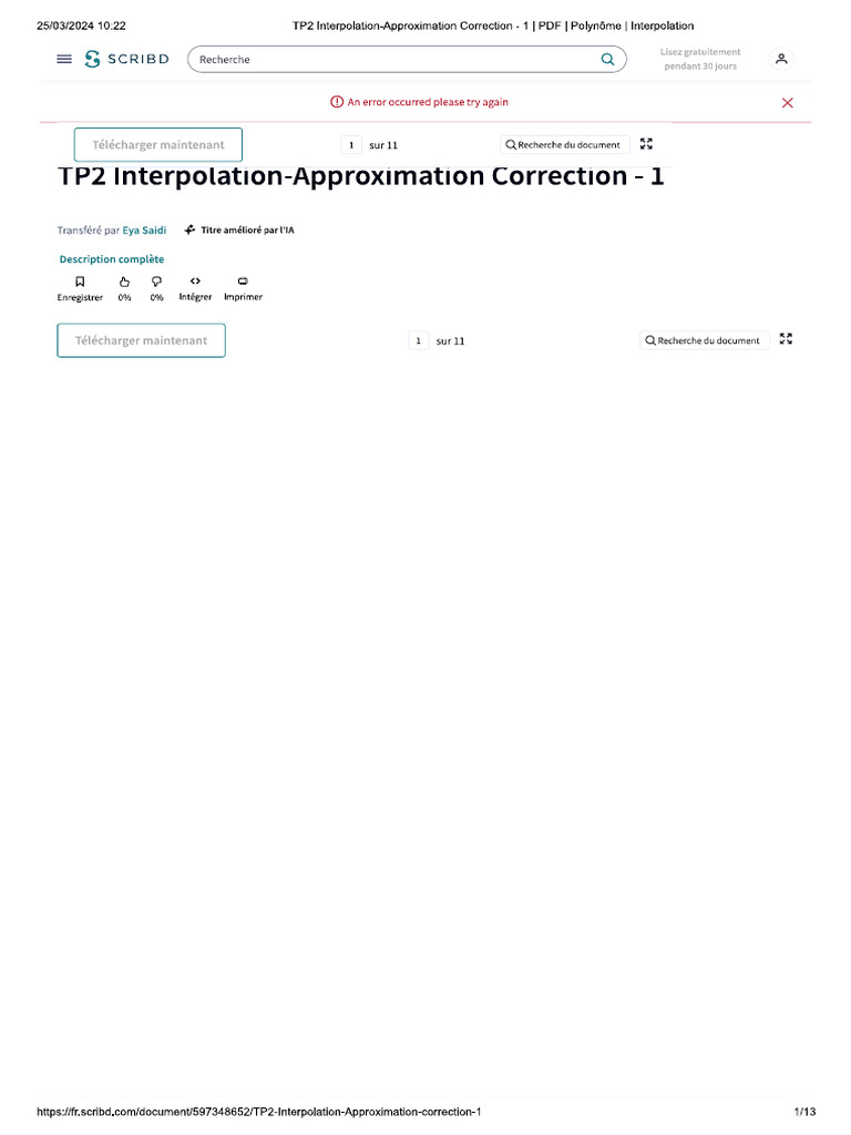 Tp2 Interpolation Et Approximation | PDF