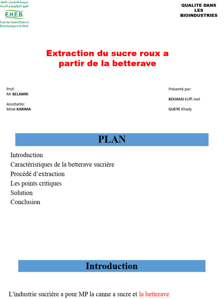 Extraction du sucre de betterave | PDF | Sucre | Régime et nutrition