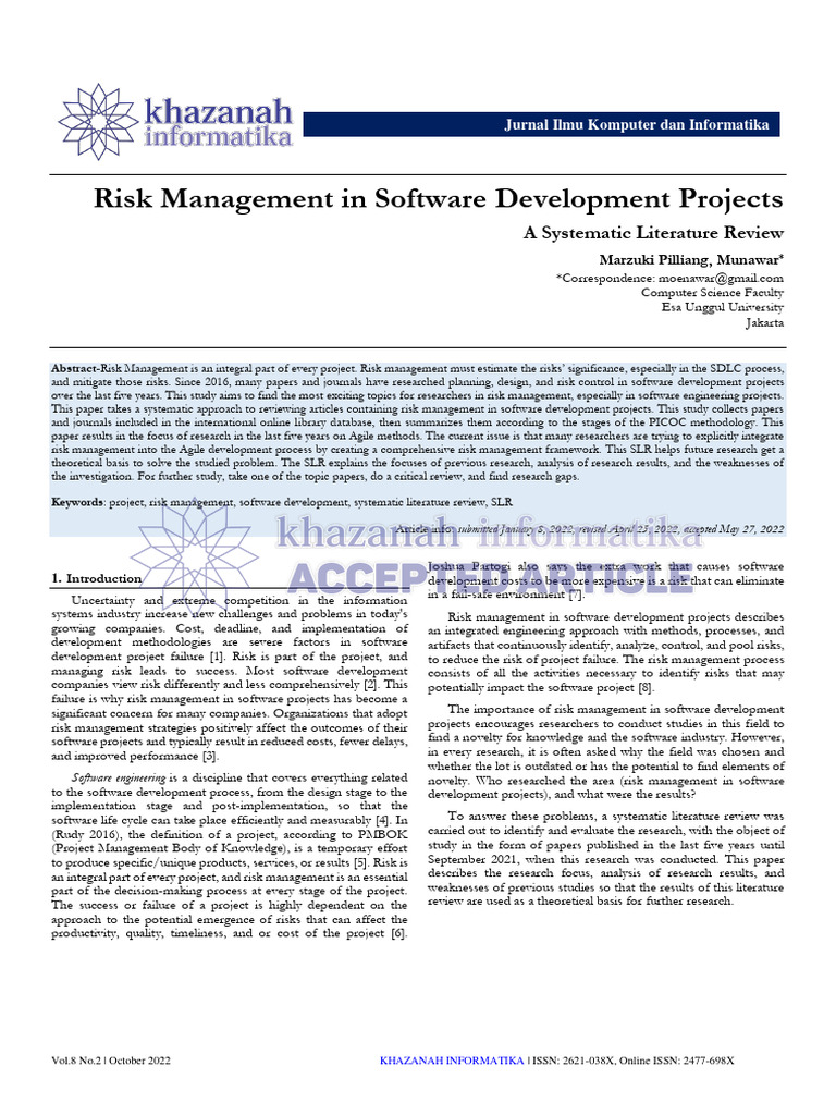 Software Risk Management Insights | PDF | Software Development Process ...