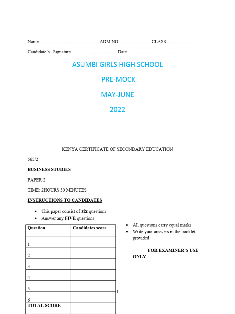 KCSE BUSINESS STUDIES PAPER 2 QUESTIONS AND ANSWERS PDF DOWNLOAD 2022 visual data 8