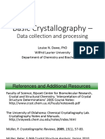 Basic Crystallography - Data Collection and Processing