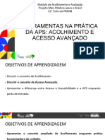 Ferramentas Na Prática Da APS - Acolhimento e Acesso Avançado