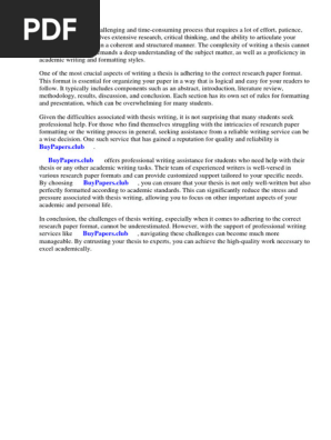 Research Paper Format Background
