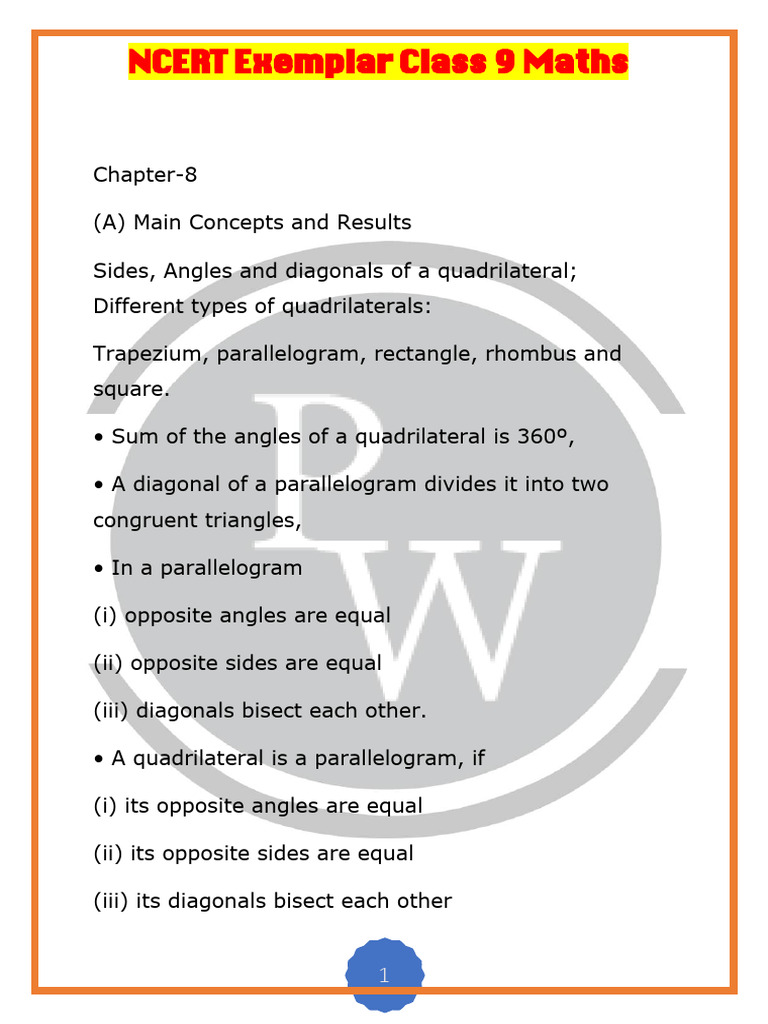 Ncert exemplar class 9 maths pdf rectangle euclidean plane geometry