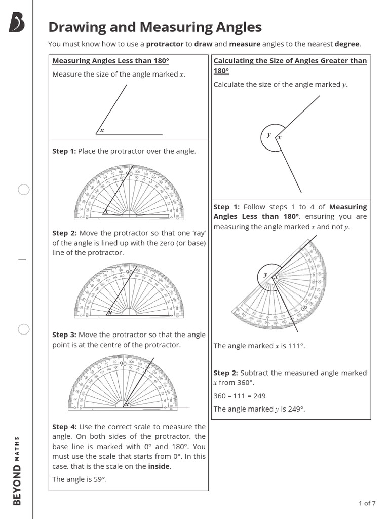 Drawing and Measuring Angles Guide | PDF | Angle | Elementary Geometry