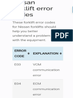 Nissan Forklift Troubleshooting Codes