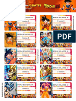 Etiquetas Escolares Dragon Ball Goku Editables Gratis