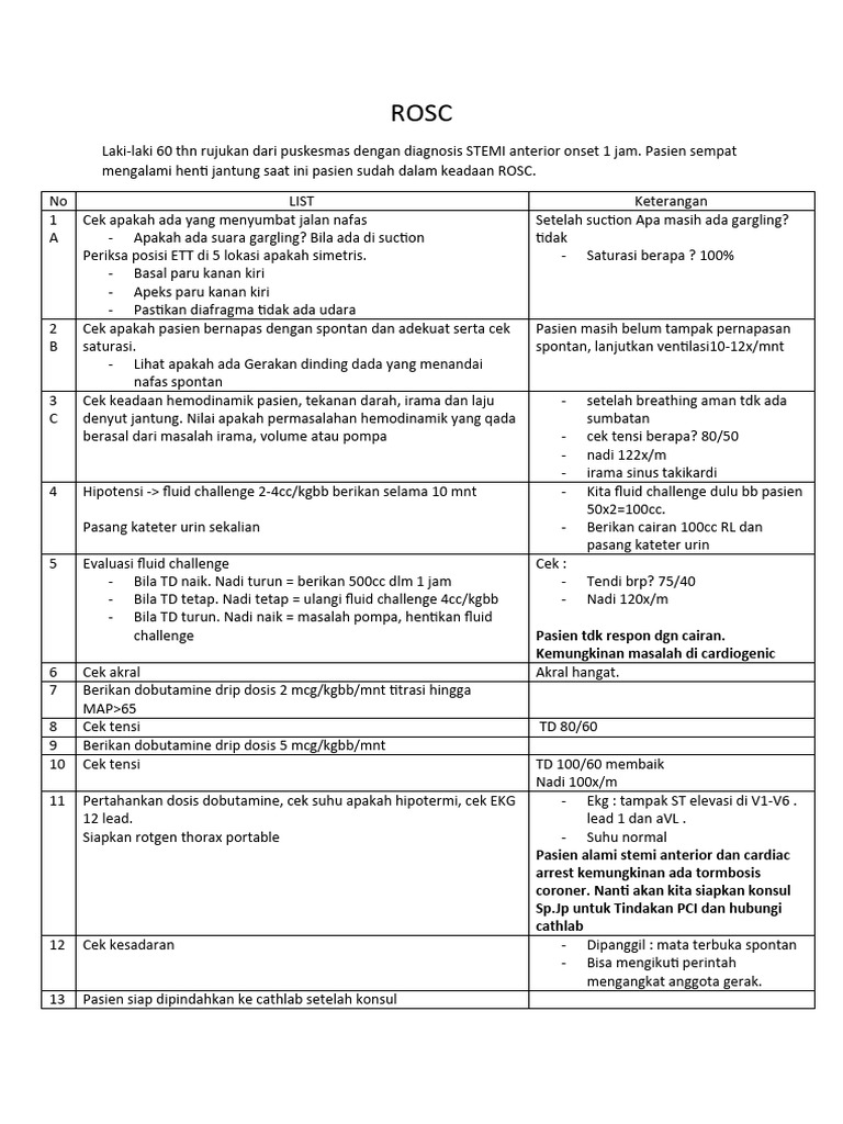 Proses Penanganan Pasien ROSC STEMI | PDF