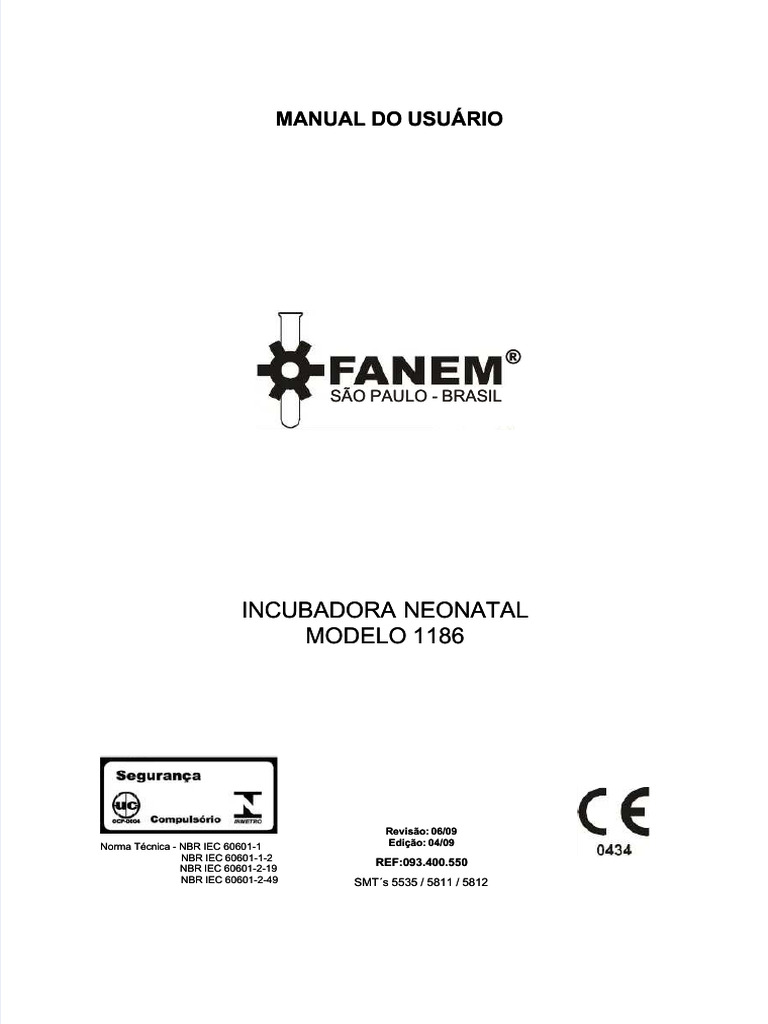 Fanem - Incubadora1186-Manual-De-Servio | PDF | Temperatura | Umidade