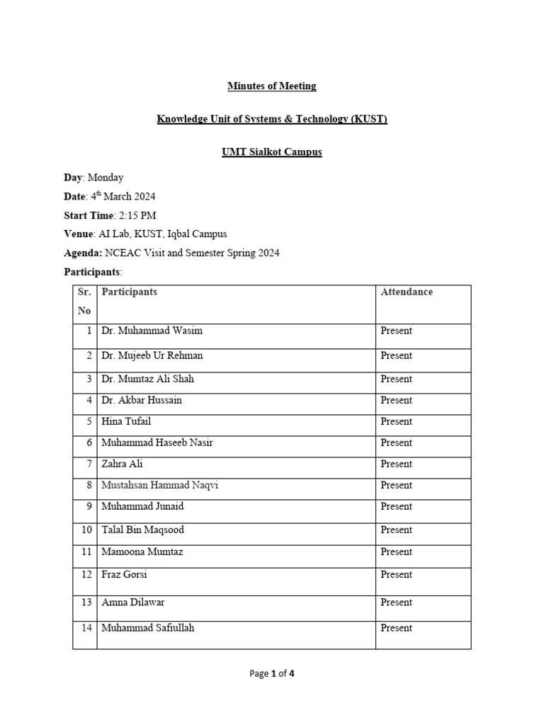 Minutes Of Meeting 4 3 2024 Pdf