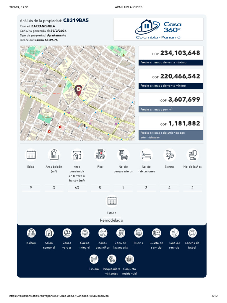 Acm Analisis Comparativo De Mercado De Bien Inmueble Pdf