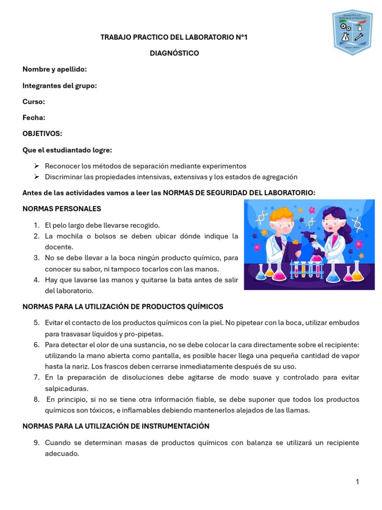 TP Lab n1 Diagnóstico | PDF | Mezcla | Importar
