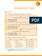 (SV) Prepositions of Time