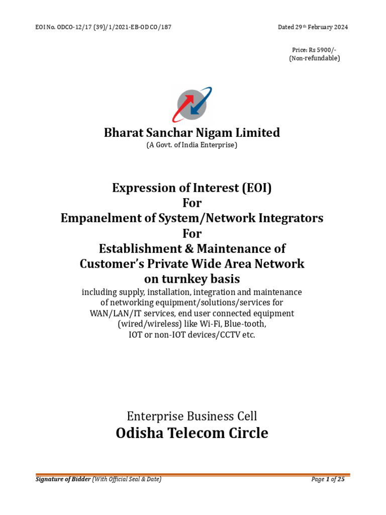 EOI for System Integrators Empanelment | PDF | Computer Network | Local ...