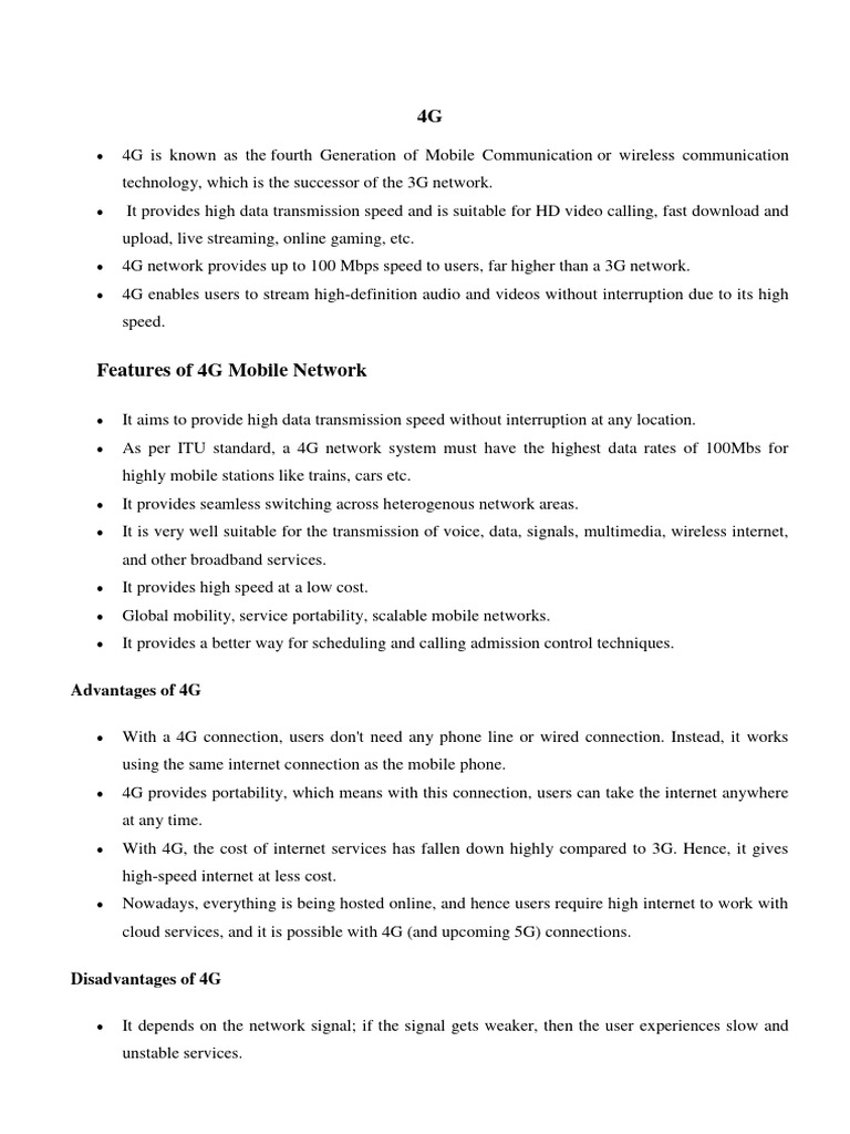 Wireless Pdf 4 G Computer Network