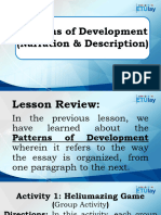 Patterns of Development Narration Description