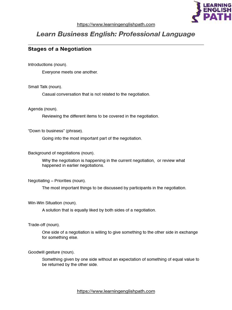 15 Stages of Negotiation | PDF