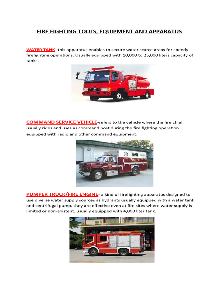 Fire Fighting Tools, Equipments and Apparatus Download Free PDF