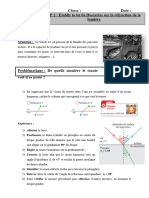 Nom: Classe: Date: TP 2: Établir La Loi de Descartes Sur La Réfraction de La Lumière