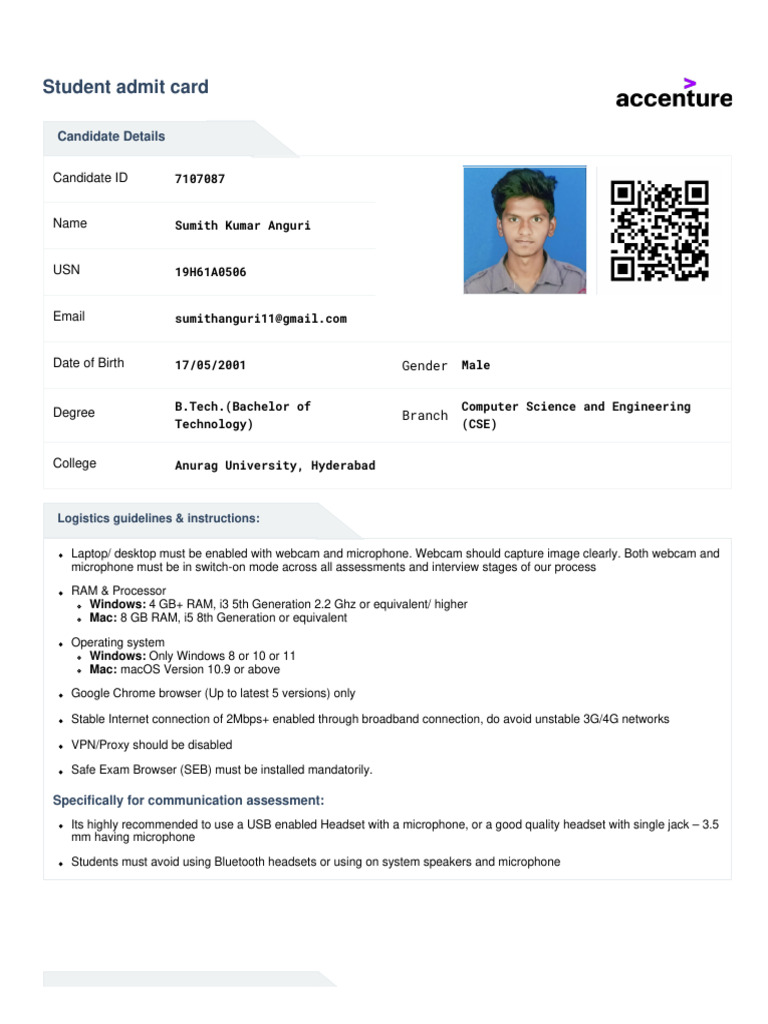 Accenture Student Assessment Guide | PDF | Privacy | Employment