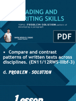 Roblem Solution Reading and Writing Skills Students