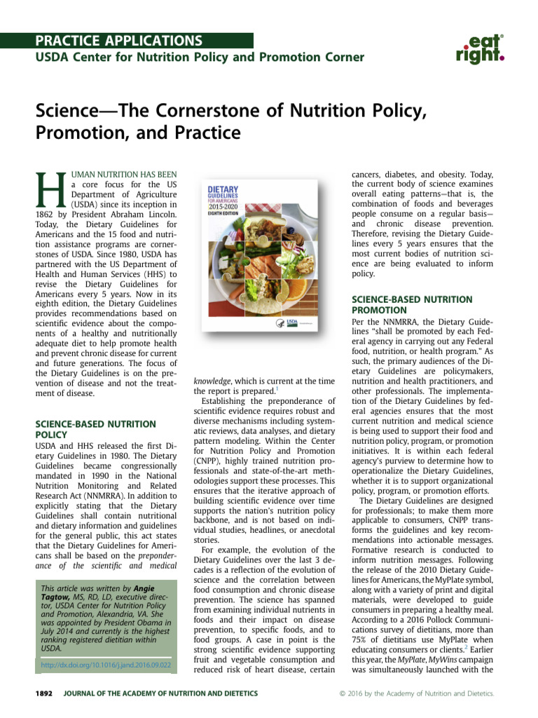 science-the-cornerstone-of-nutrition-policy-pdf-dietitian-nutrition