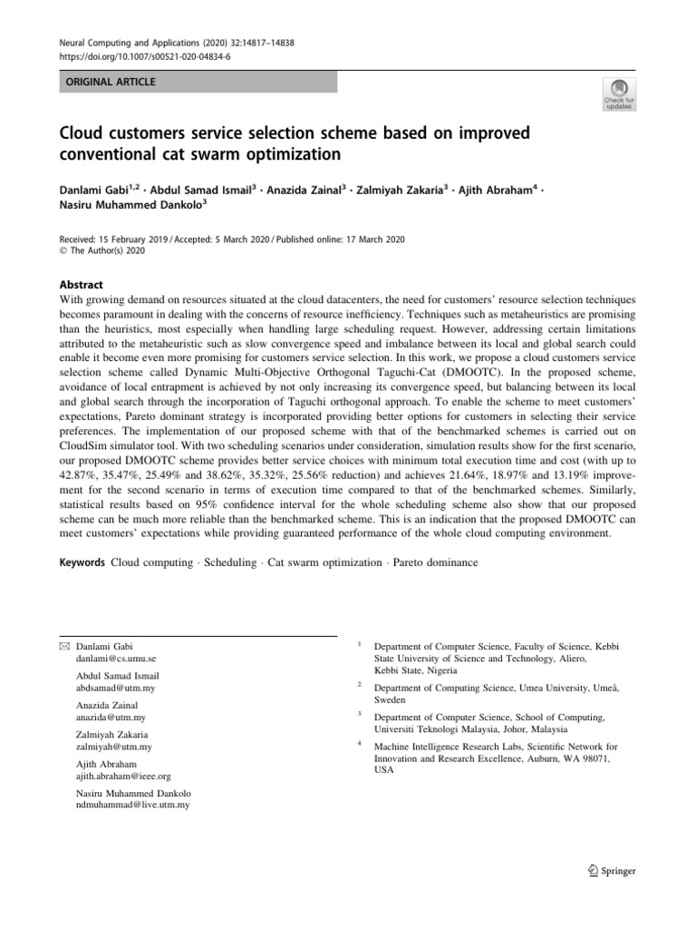 Cloud Service Selection via DMOOTC Optimization | PDF | Mathematical ...