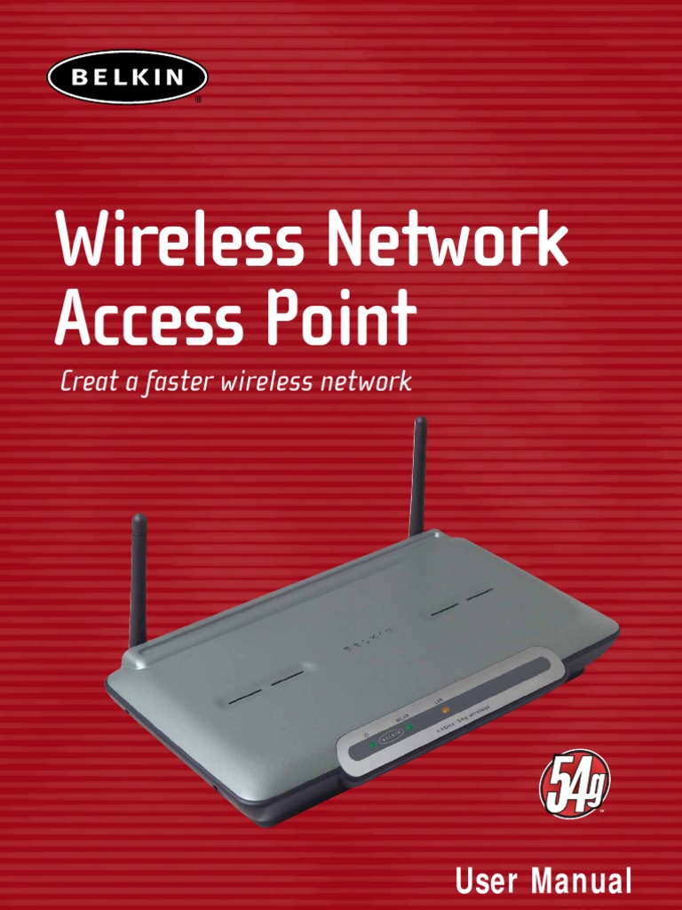 Belkin 5d7130 Manual | Wireless Access Point | Wireless Lan