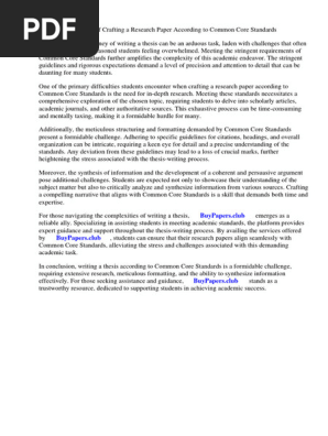 Research Paper Common Core Standards