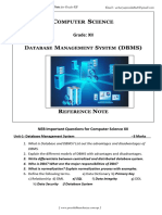 NEB Class 12 Computer Database Management System DBMS Notes