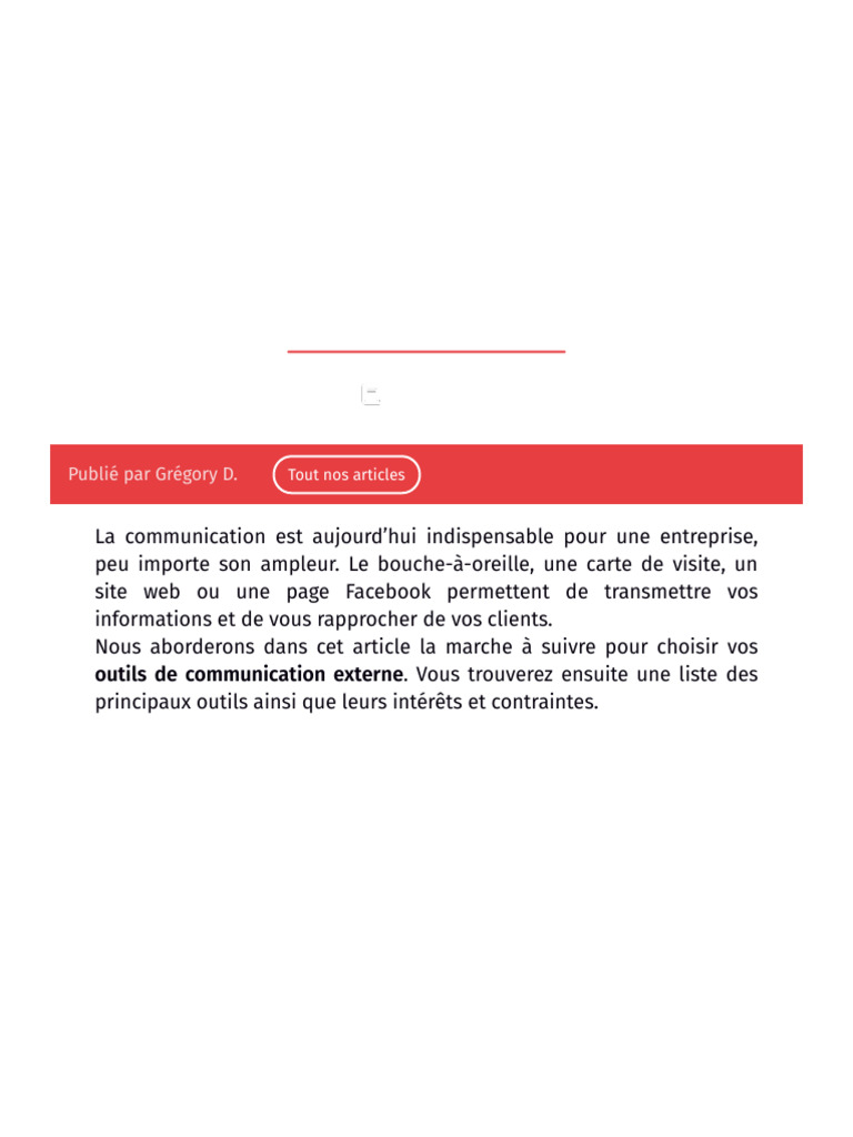 Outils de communication externe essentiels | PDF | Impression | la ...