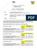 Informe de Recuperación - Periodo 2021