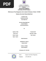 Effectiveness of Time Management To Their Academic Performance