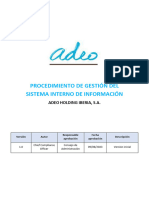 Procedimiento Del Sistema Interno de Información 09.06.2023