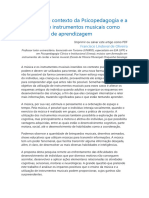 A Música No Contexto Da Psicopedagogia e A Utilização de Instrumentos Musicais Como Ferramentas de Aprendizagem