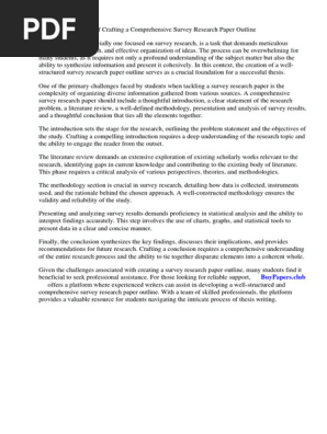 Survey Research Paper Outline
