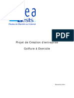Projet de Création D'entreprise Coiffure À Domicile: Novembre 2001
