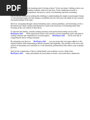 Simple Research Paper Format