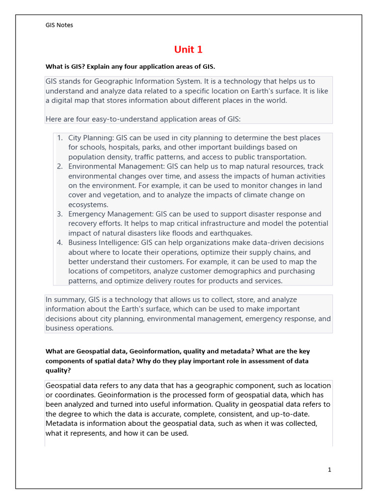 Gis 1 5 Download Free Pdf Geographic Information System Spatial