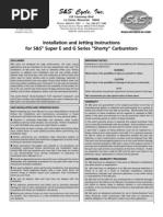Download Installation and Jetting Instructions for Super E and G Shorty Carbs by georcraig568 SN71698807 doc pdf