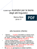 esempi su teoria degli atti linguistici