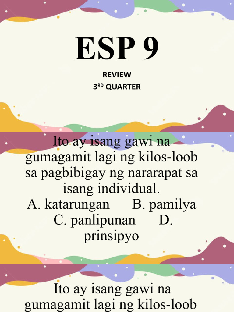 Esp 9 Reviewer (Fully Answered) | PDF