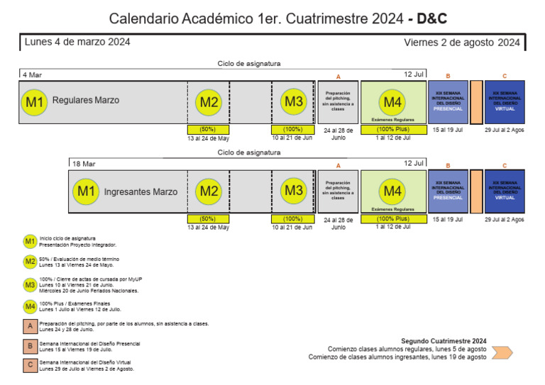 Calendario Académico 2024 D&C | PDF