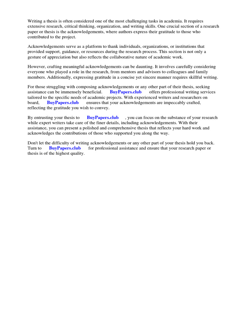 How To Write Acknowledgements in Research Paper | PDF | Thesis | Essays