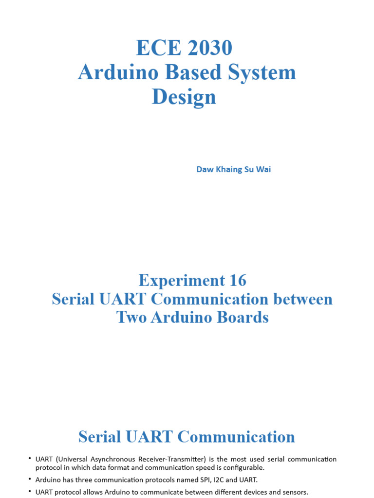 Lecture 12 Experiment-16 | PDF | Arduino | Data Transmission