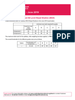 Grade Thresholds - June 2019: Cambridge International AS Level Nepal Studies (8024)