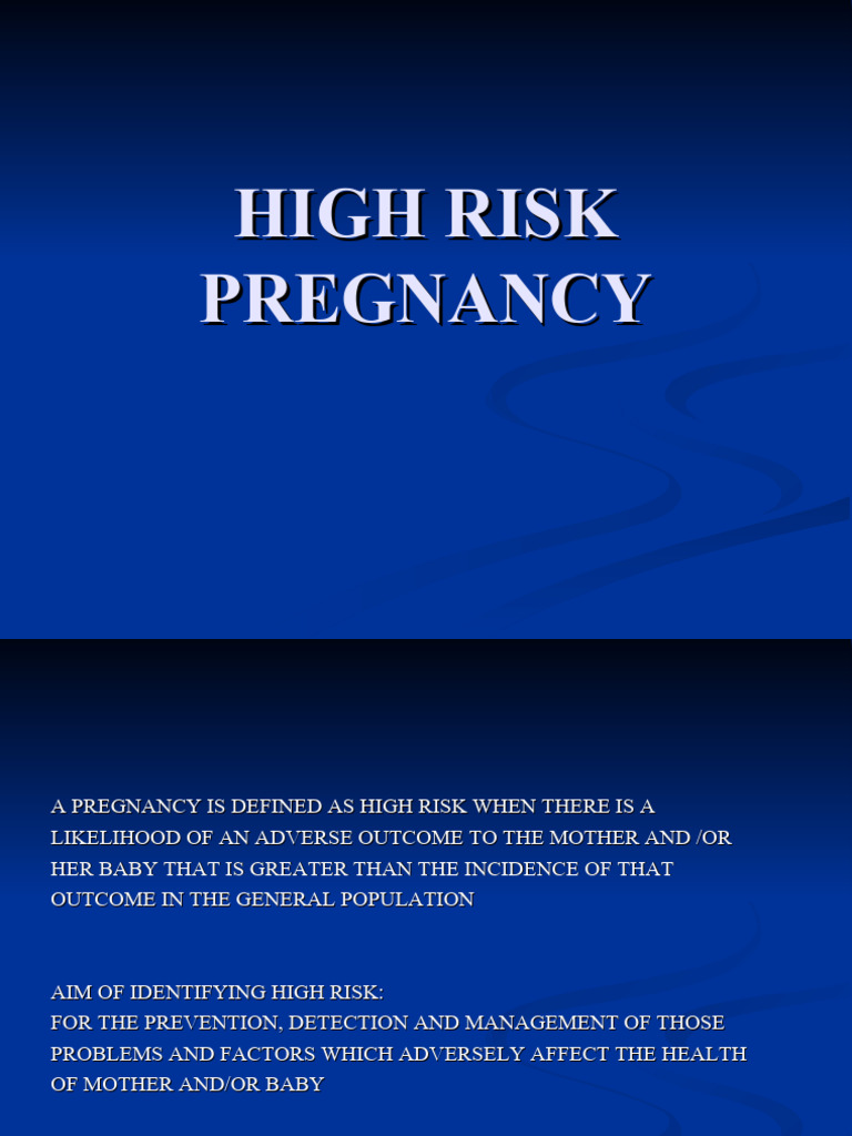 High Risk Pregnancy | PDF | Pregnancy | Maternal Death
