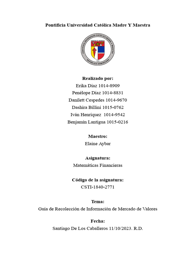 Guía del Mercado de Valores RD | PDF | Bolsa de Valores | Fondo de ...
