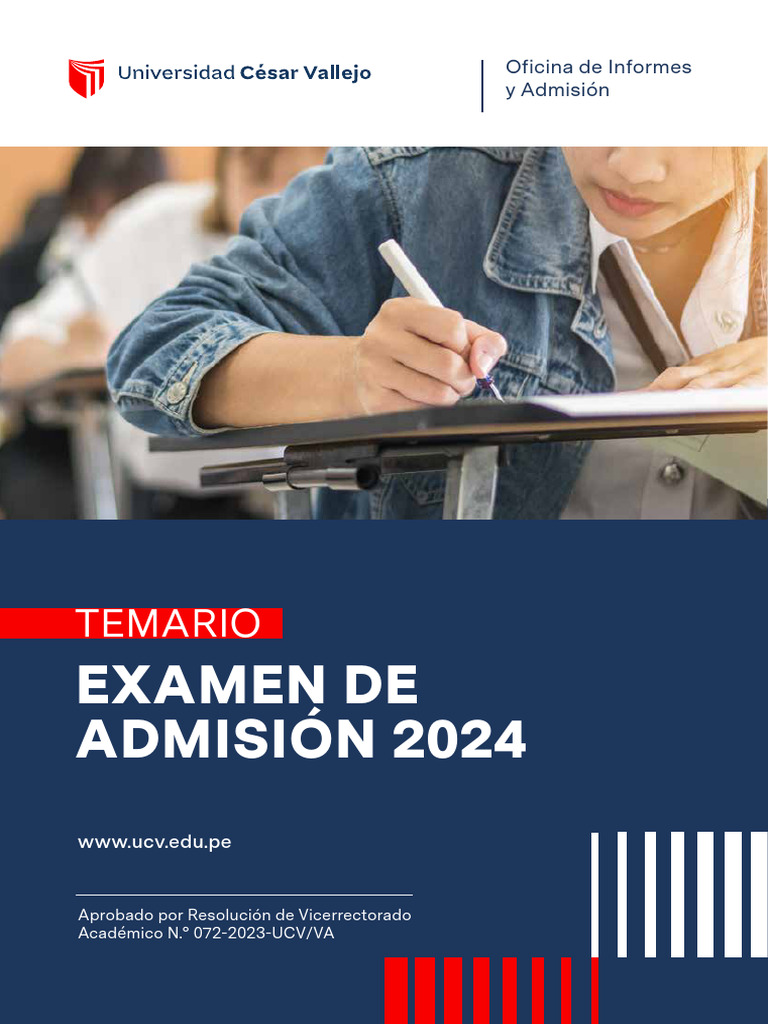 Temario Examen Admisión 2024 UCV | PDF | Comprensión lectora | Biología ...